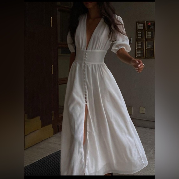 COMMENSE - Frenchy Button Split Dress - Picture 1 of 3